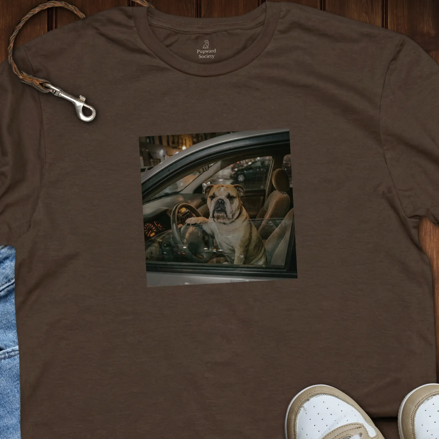 Bulldog Driving Car T-Shirt