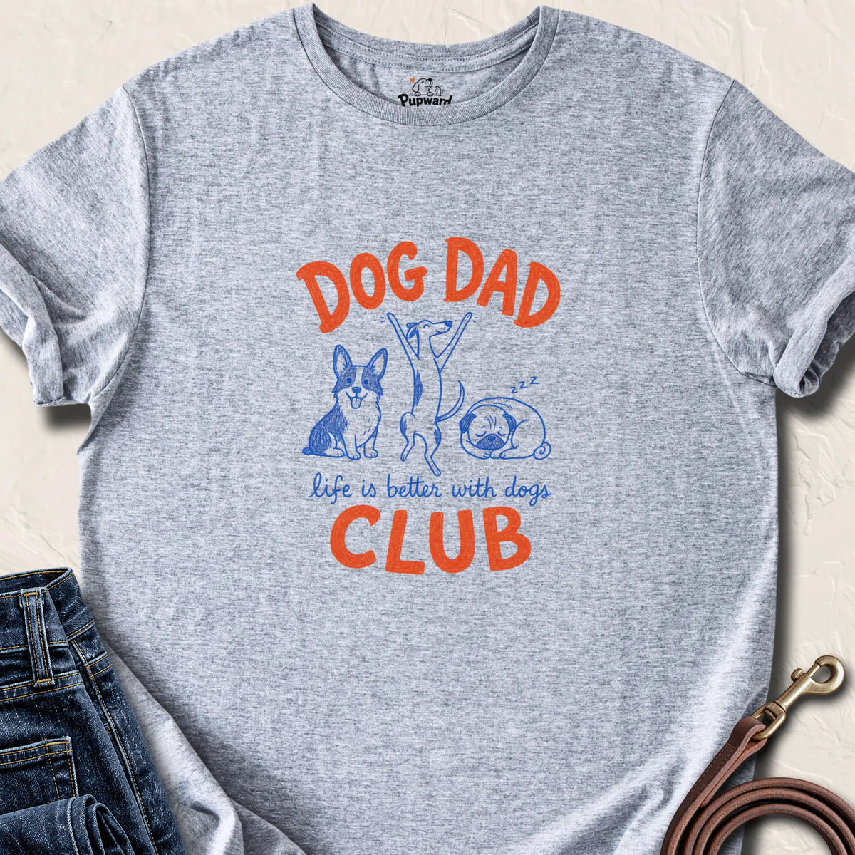 Dog Dad Club T-Shirt — Sport Grey standard