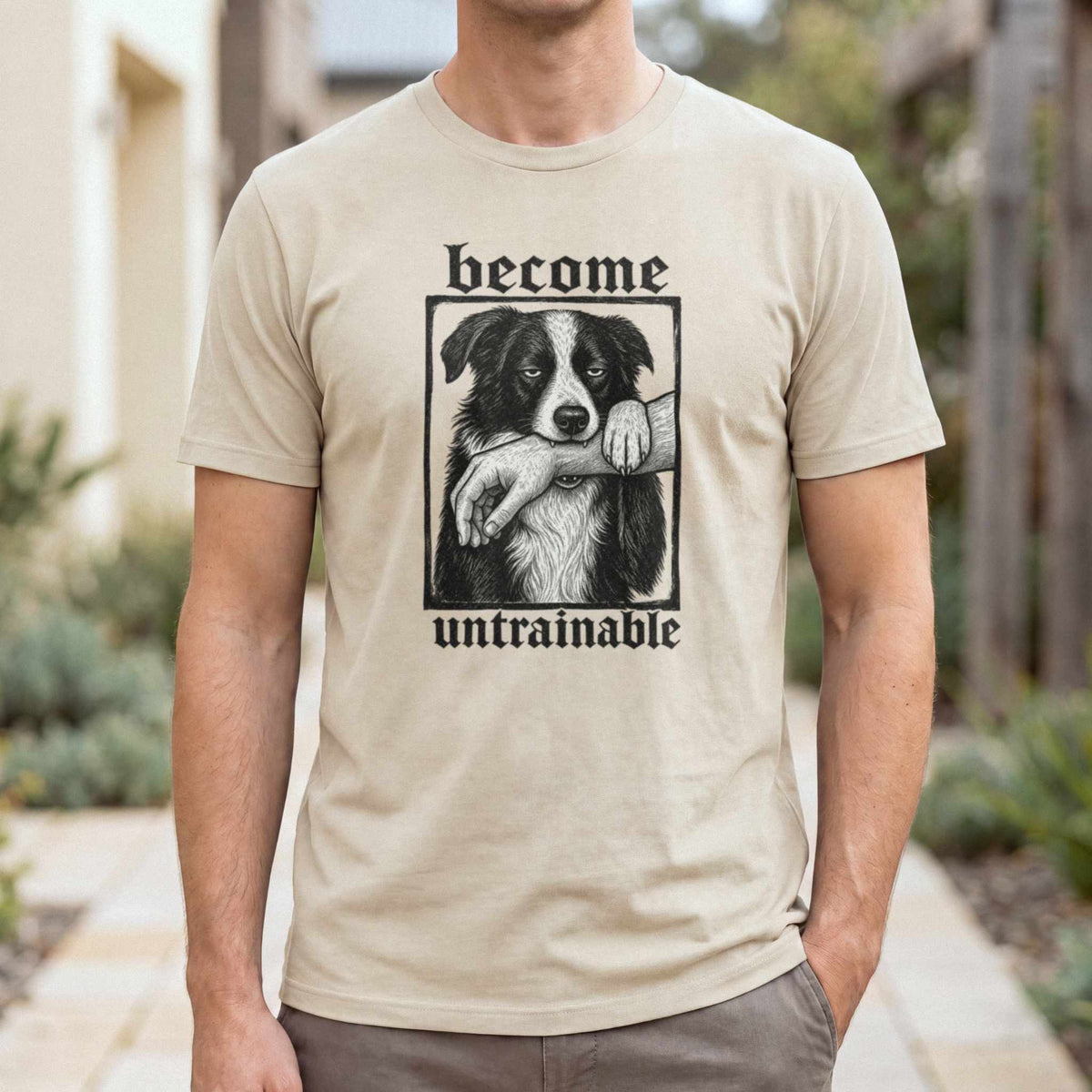 Become Untrainable T-Shirt — Sand male