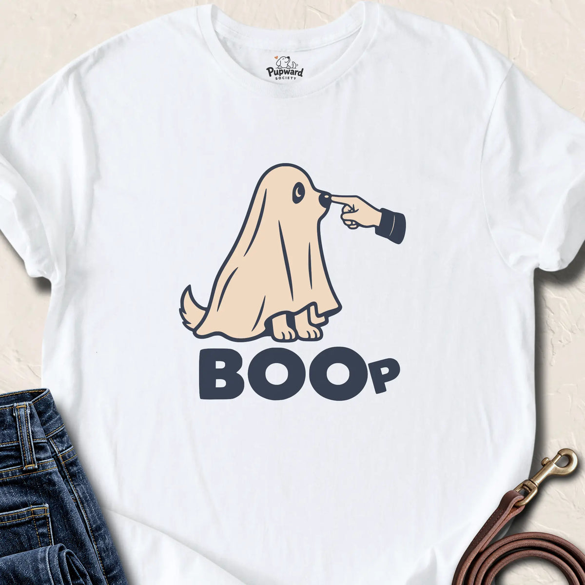 BOOP Ghost Dog T-Shirt — White standard