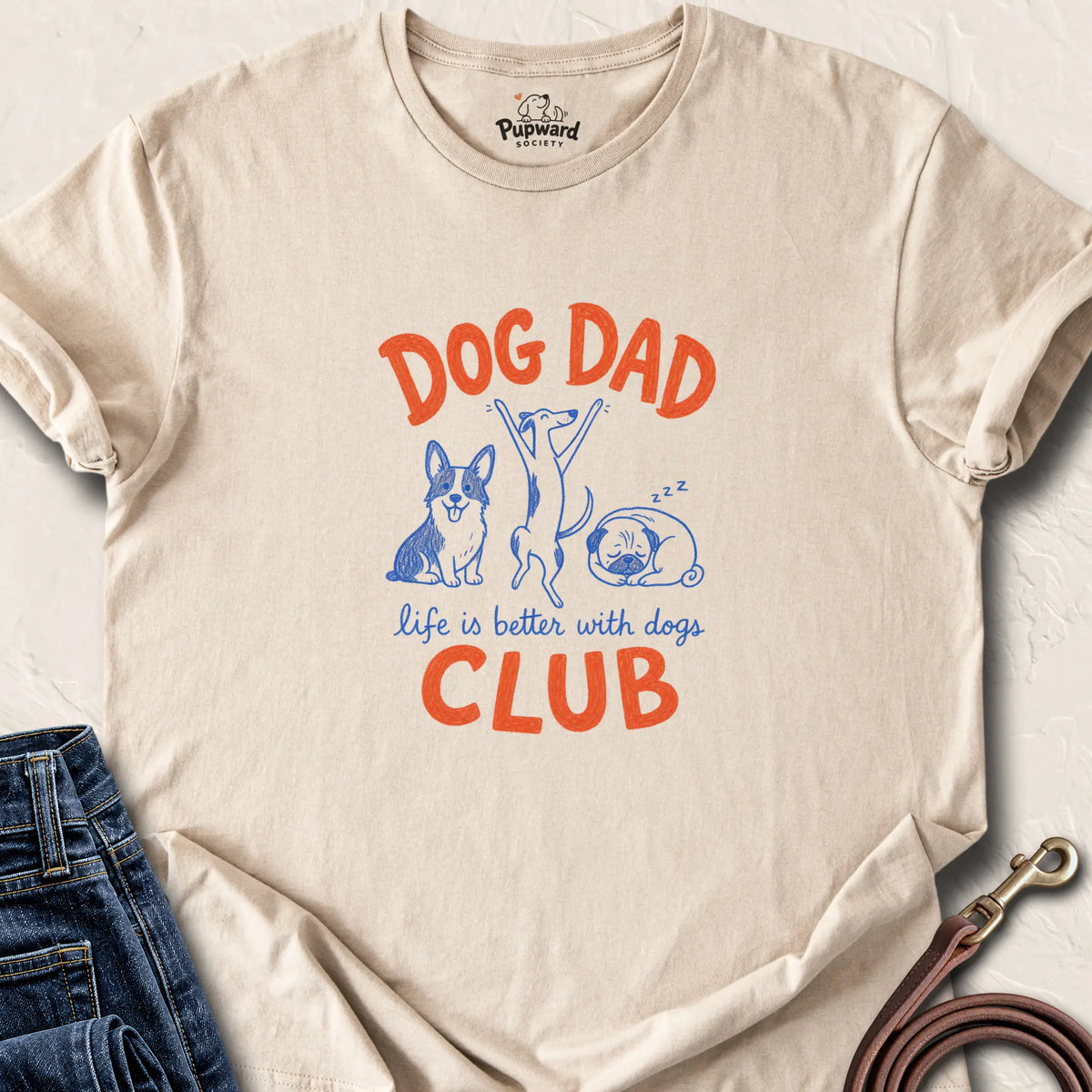 Dog Dad Club T-Shirt — Sand standard