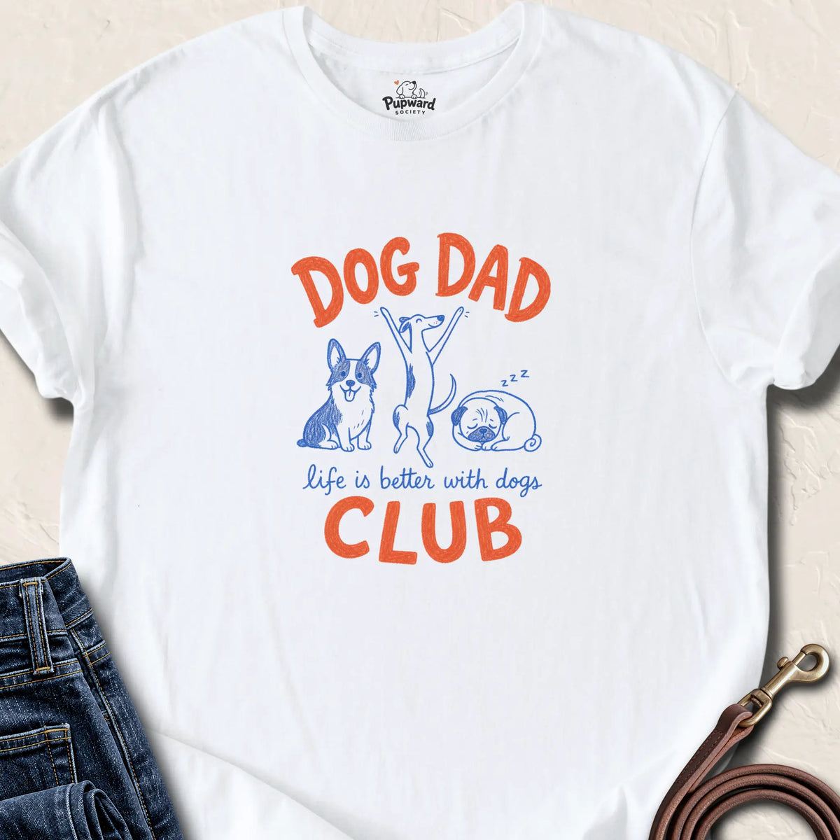 Dog Dad Club T-Shirt — White standard