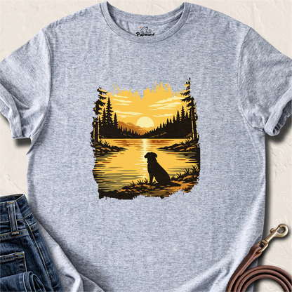 Dog Sunrise Lake Art — Sport Grey standard