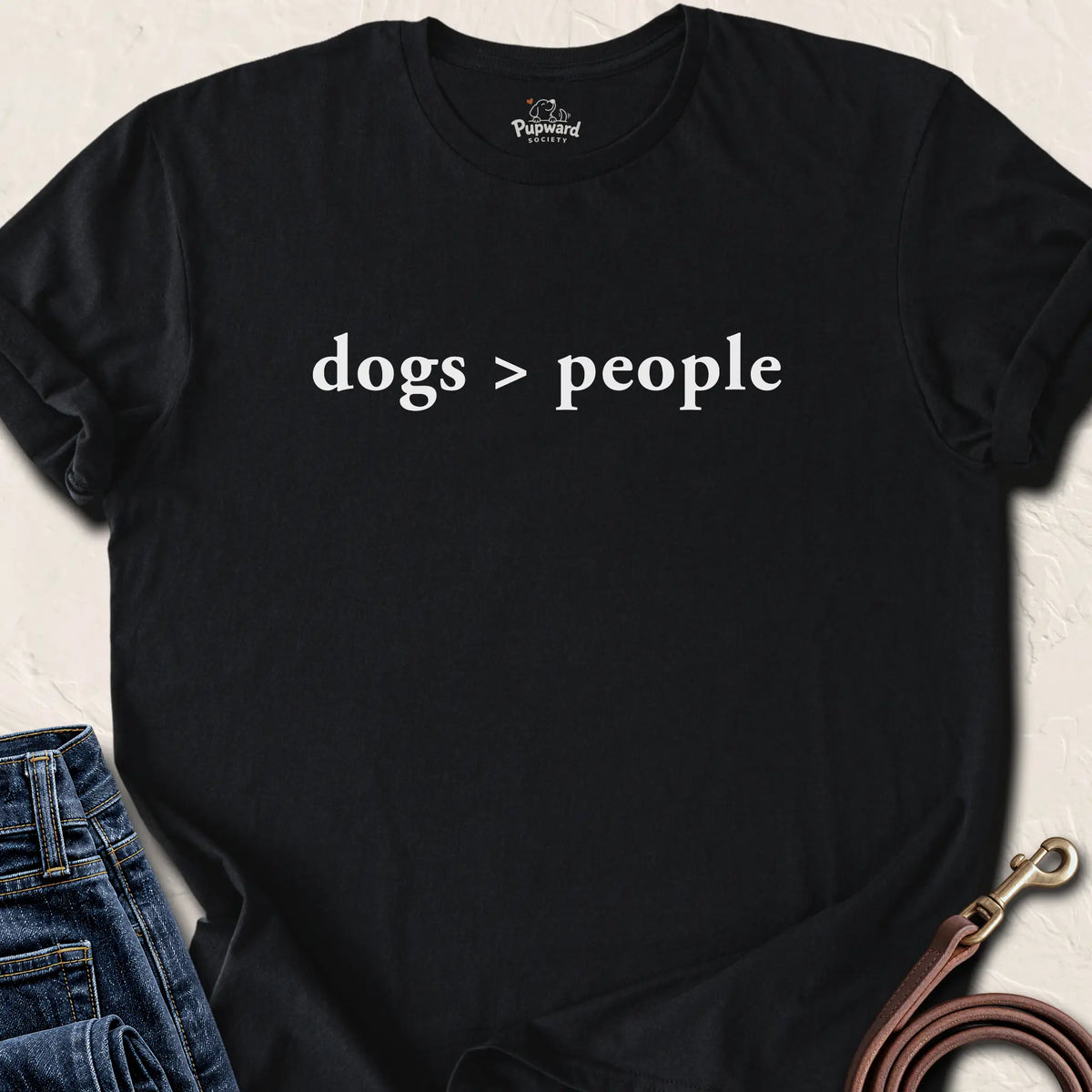Dogs Over People Tee — Black standard