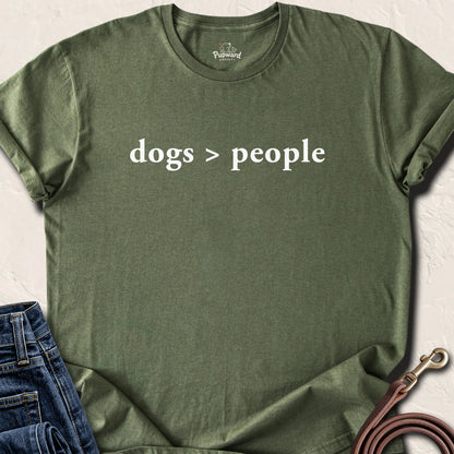 Dogs Over People Tee — Military Green standard