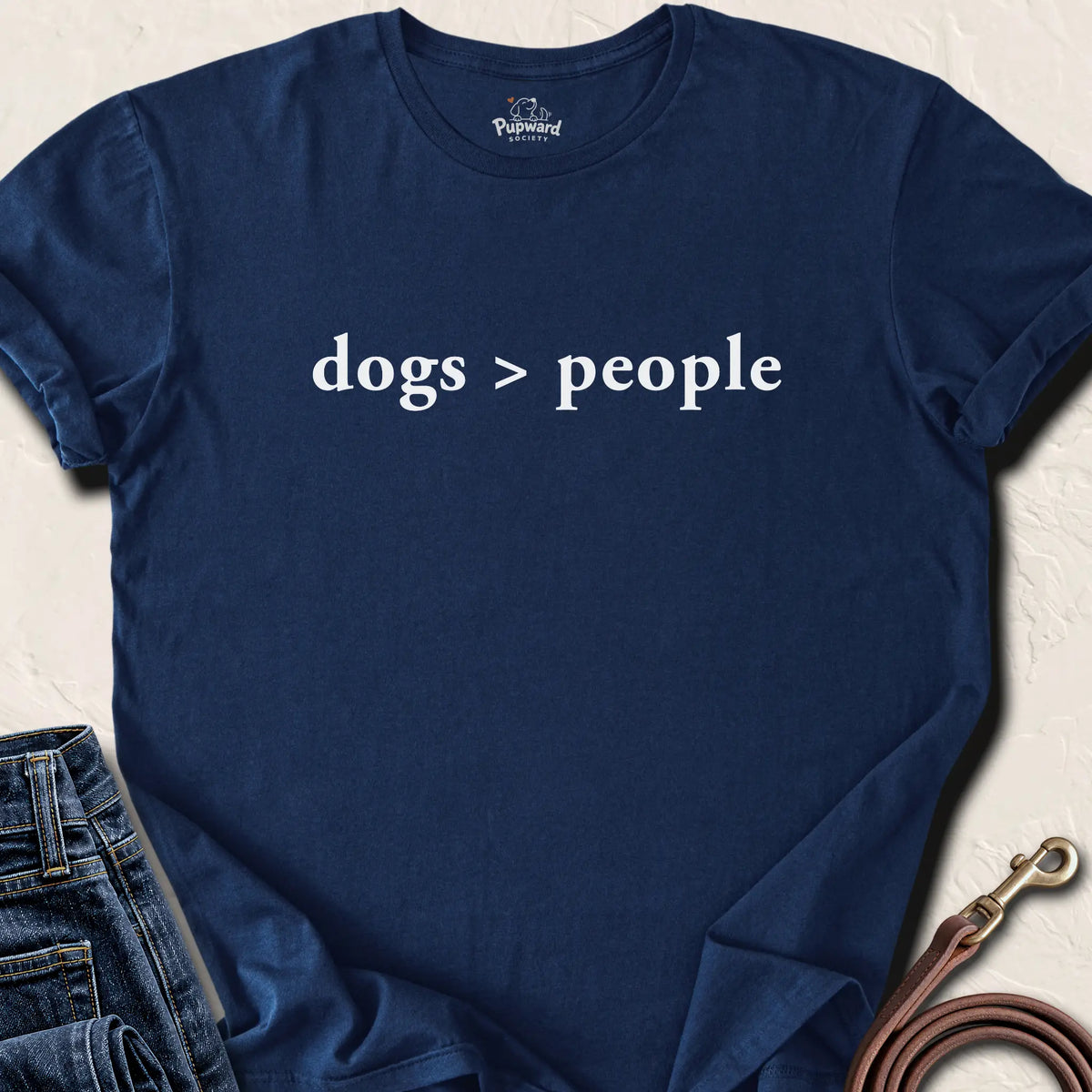 Dogs Over People Tee — Navy standard