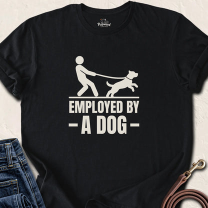 Employed by a Dog T-Shirt — Black standard