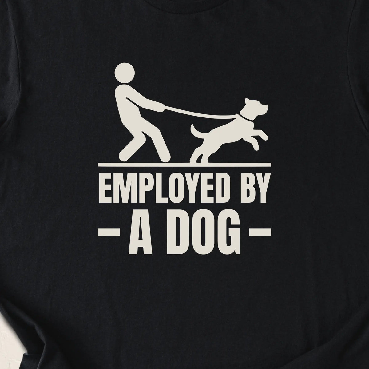 Employed by a Dog T-Shirt — Black zoomed