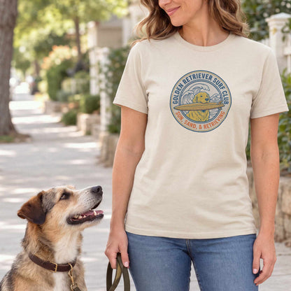 Golden Retriever Surf Club T-Shirt — Sand female