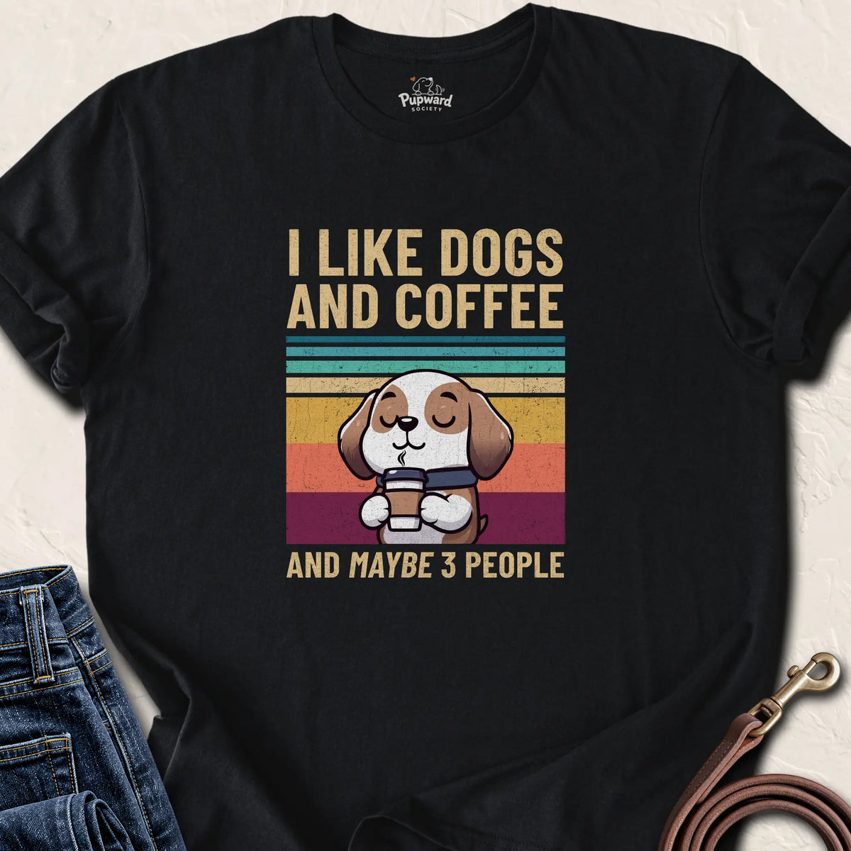 I Like Dogs n Coffee and Maybe 3 People — Black standard
