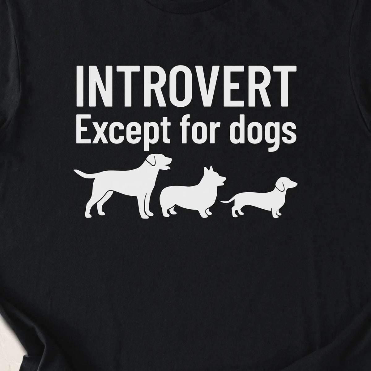 Introvert Except For Dogs — Black zoomed
