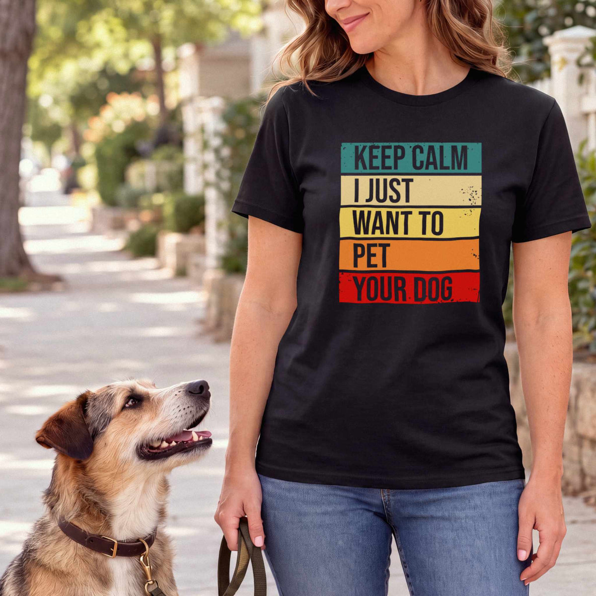 Keep Calm I Just Want to Pet Your Dog — Black female
