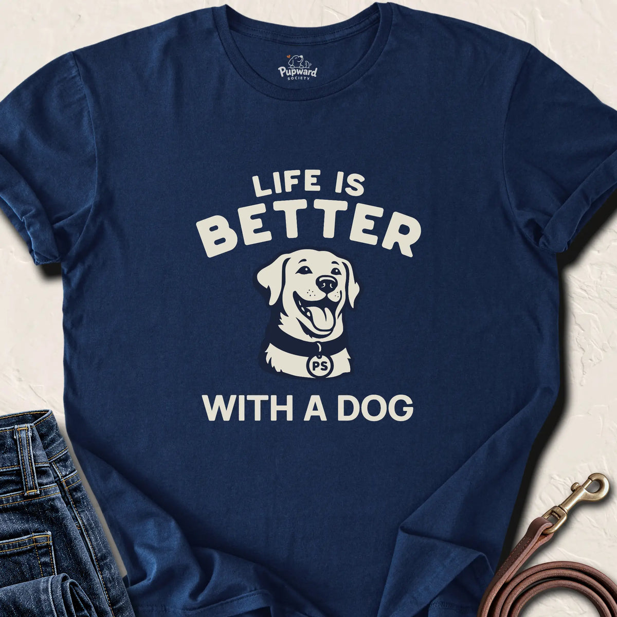 Life is Better With A Dog — Navy standard