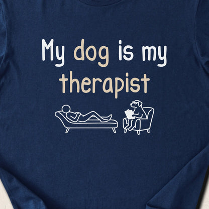 My Dog Is My Therapist — Navy zoomed