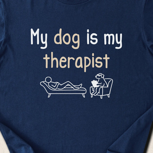 My Dog Is My Therapist — Navy zoomed