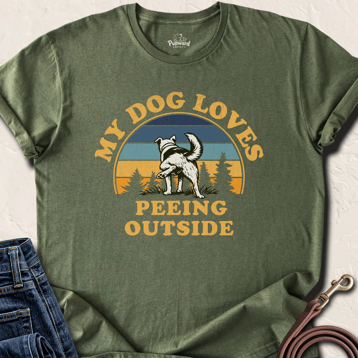 My Dog Loves Peeing Outside — Military Green standard