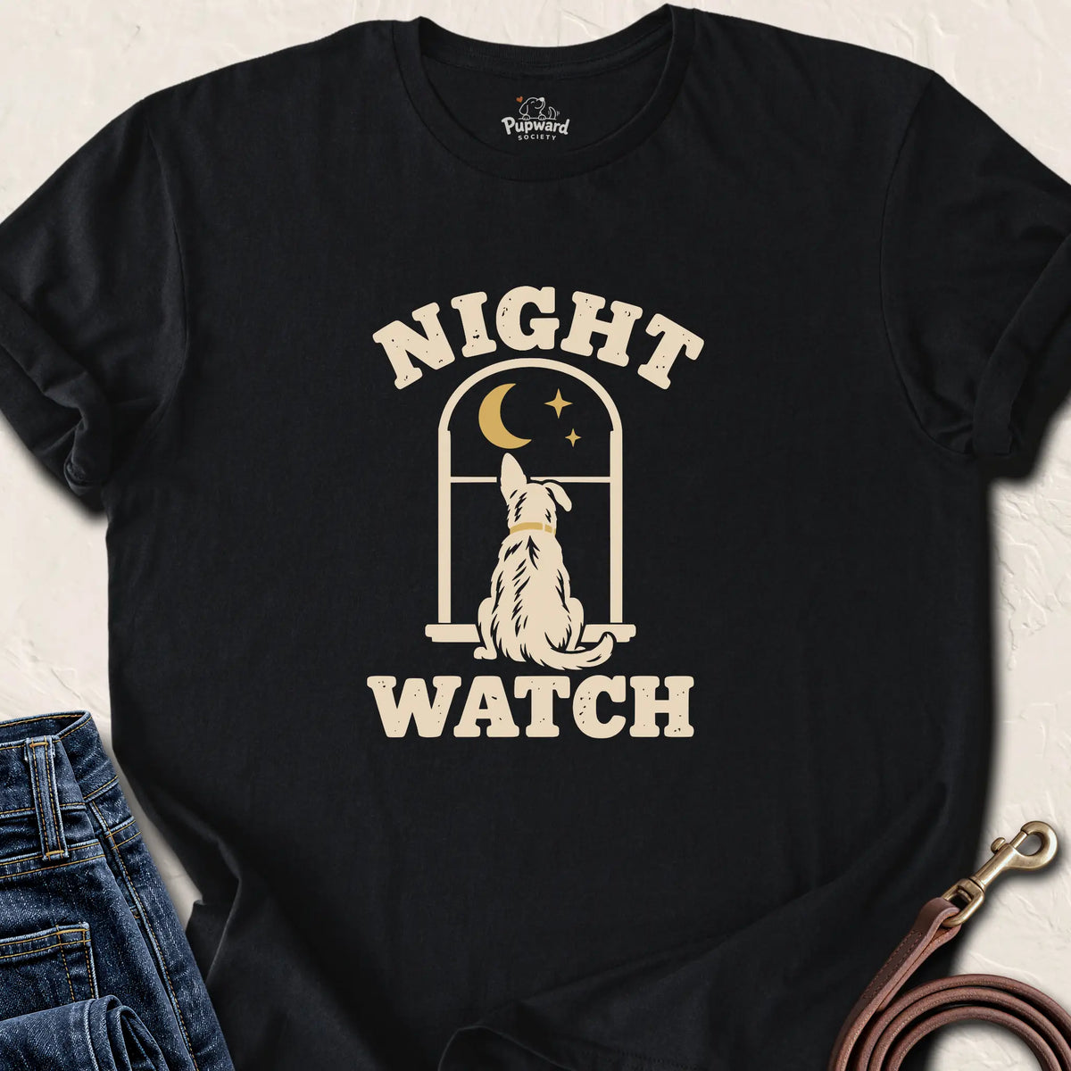 Night Watch Dog T-Shirt — Black standard