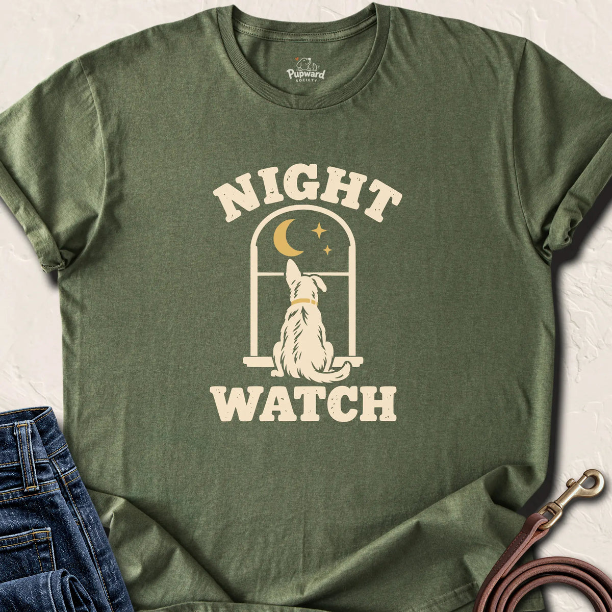 Night Watch Dog T-Shirt — Military Green standard