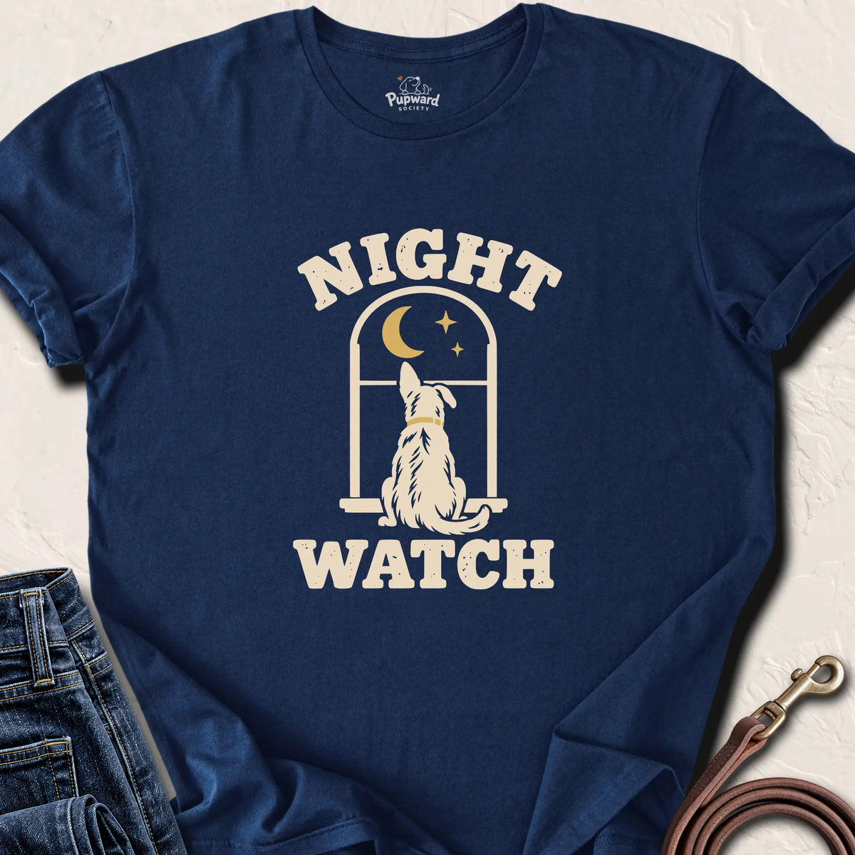 Night Watch Dog T-Shirt — Navy standard