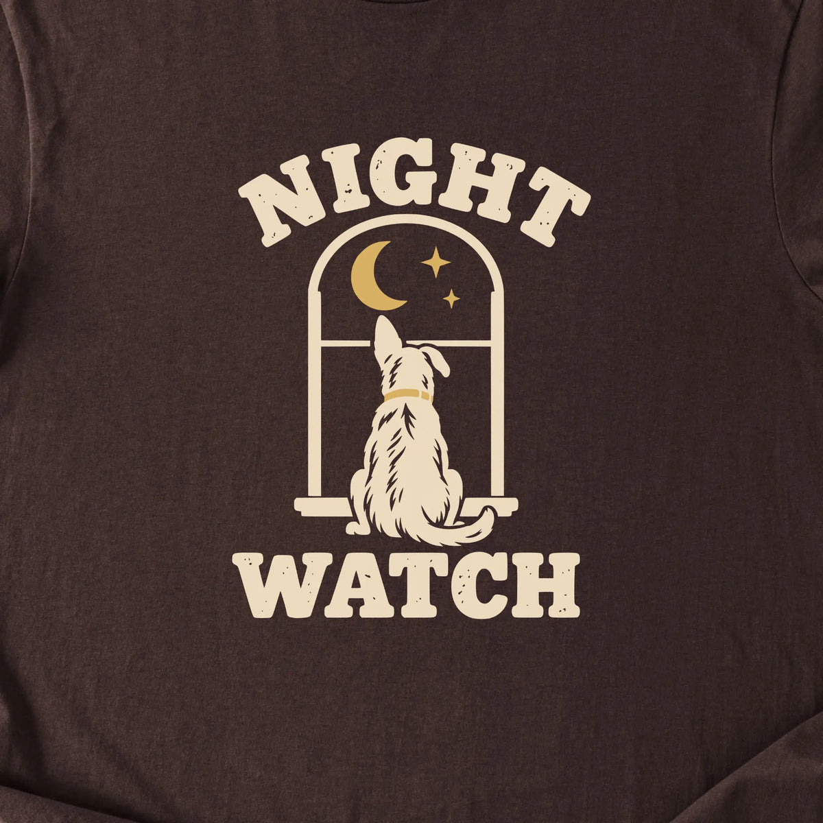 Night Watch Dog T-Shirt — Dark Chocolate zoomed