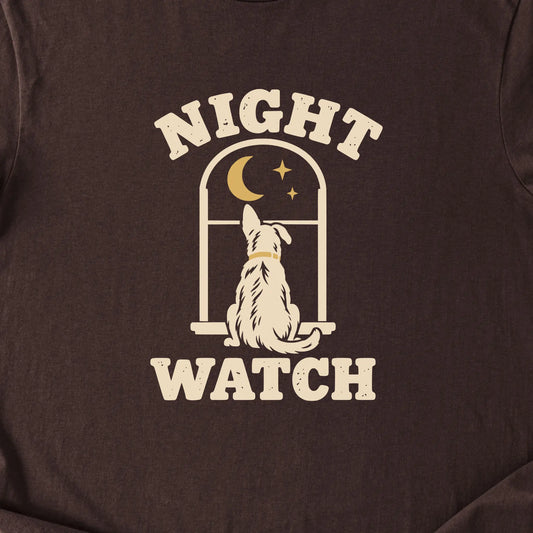 Night Watch Dog T-Shirt — Dark Chocolate zoomed