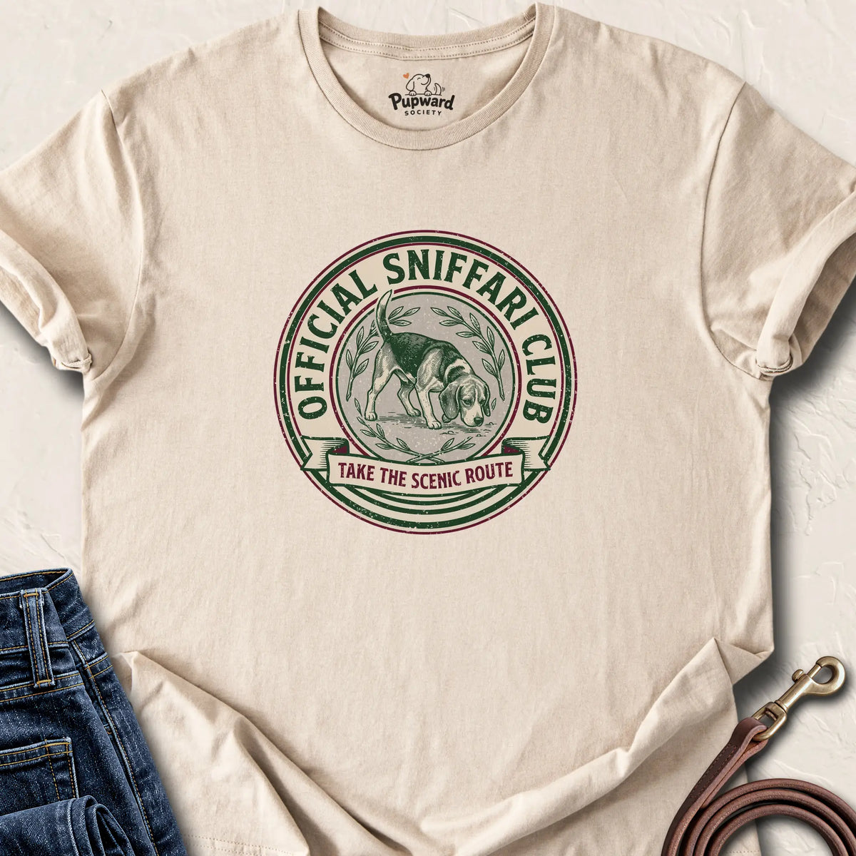 Official Sniffari Club T-Shirt — Sand standard