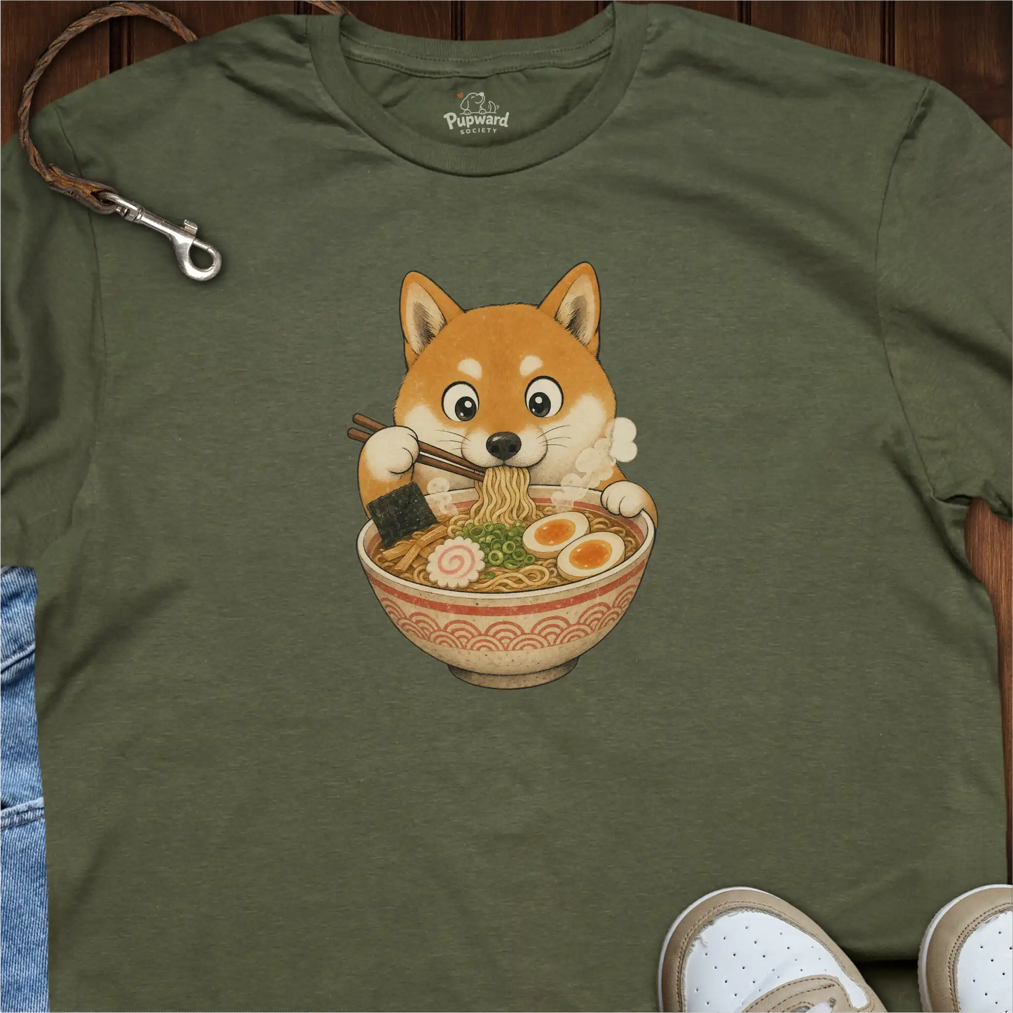 Shiba Eating Ramen T-Shirt