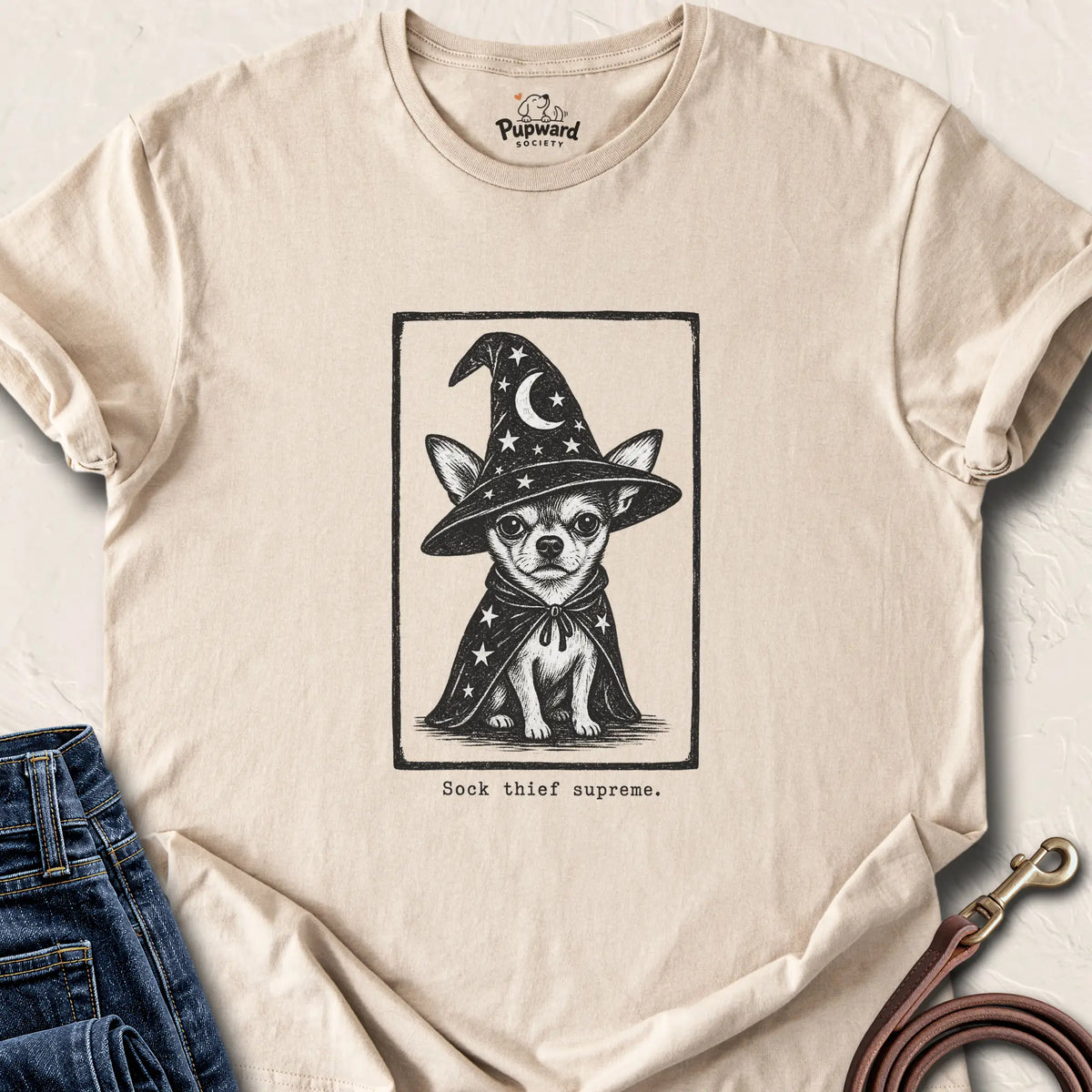 Sock Thief Supreme T-Shirt — Sand standard