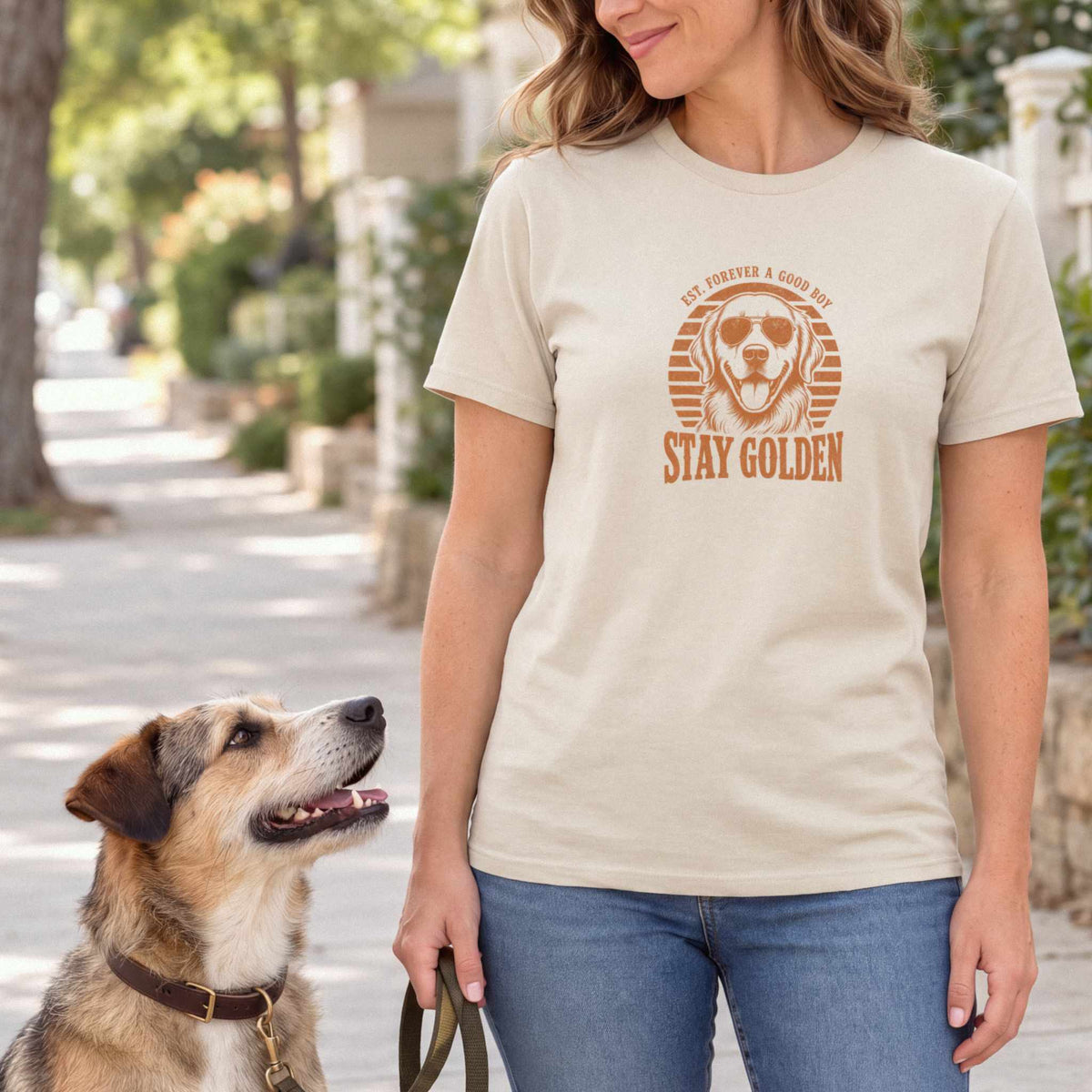 Stay Golden T-Shirt — Sand female