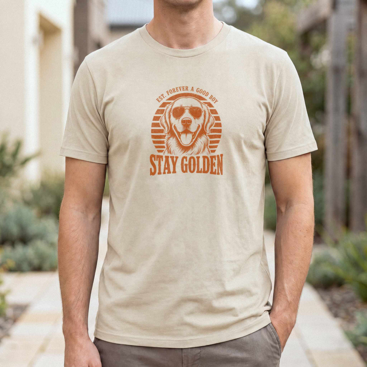 Stay Golden T-Shirt — Sand male