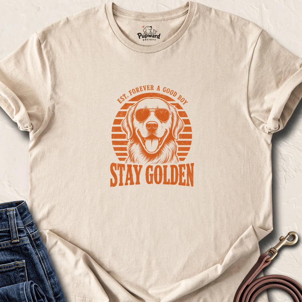 Stay Golden T-Shirt — Sand standard
