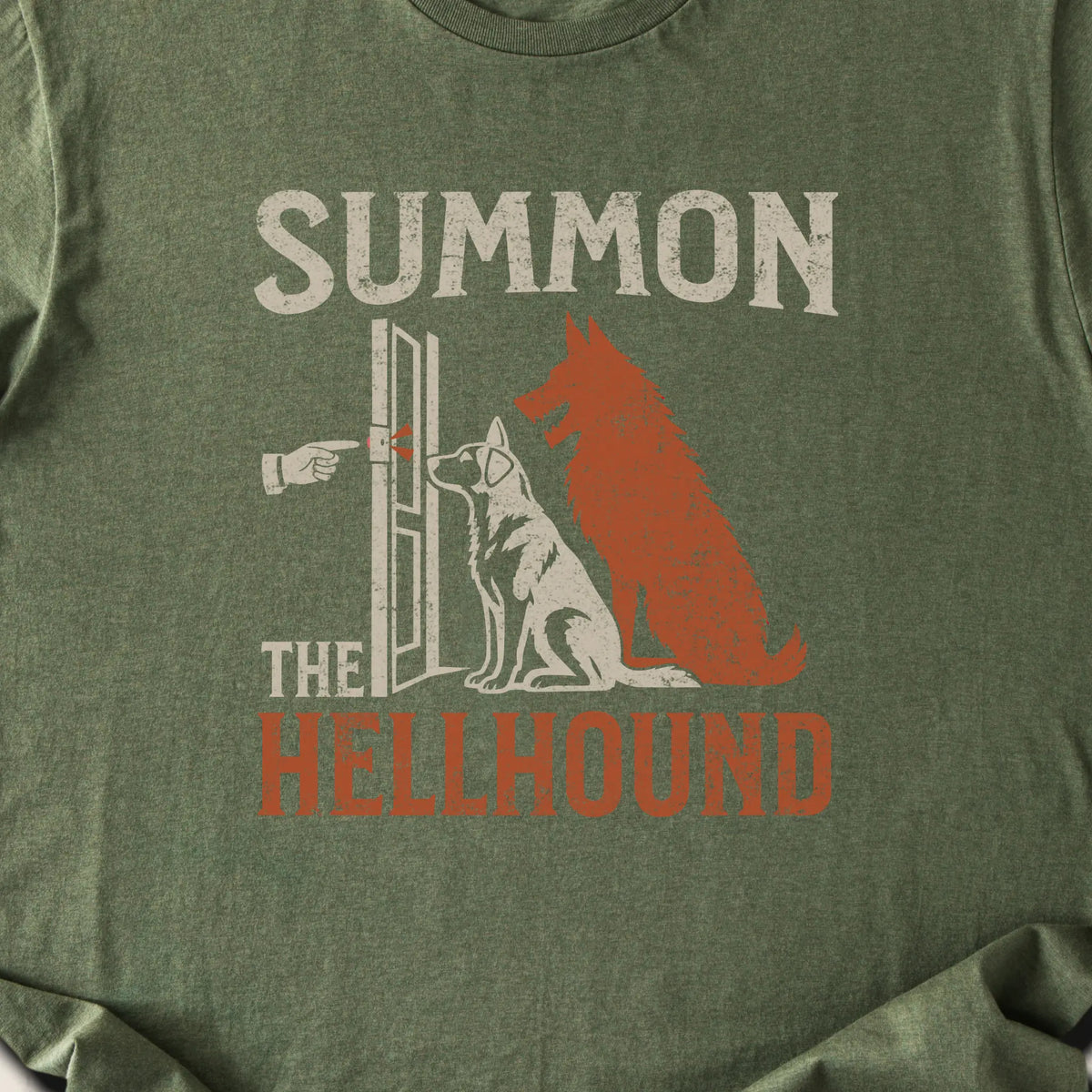 Summon the Hellhound T-Shirt — Military Green zoomed