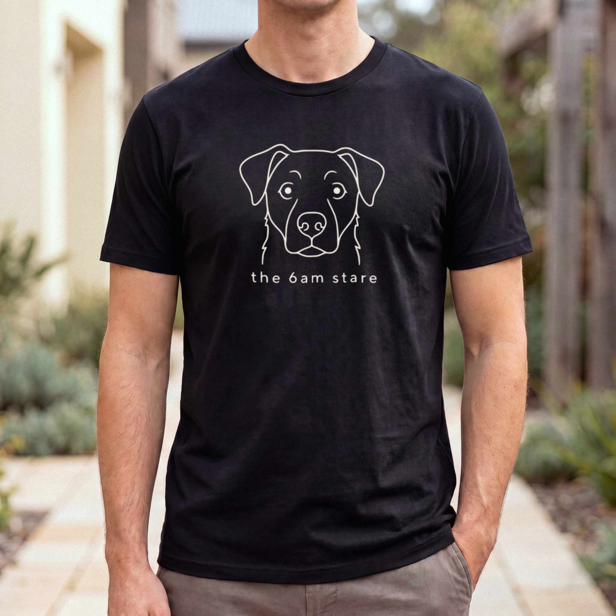The 6 AM Stare T-Shirt — Black male
