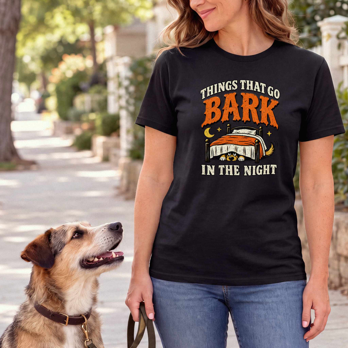 Things That Go Bark In The Night T-Shirt — Black female